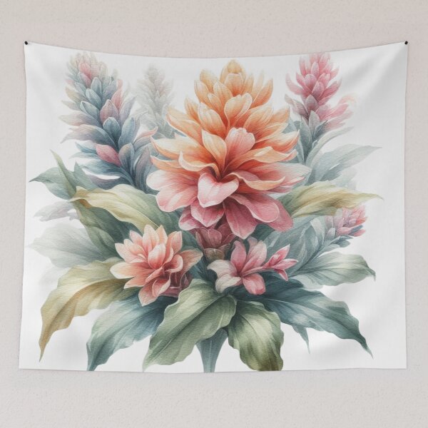 Item preview, Watercolor painting of ginger flower 14 designed and sold by I-HERE.