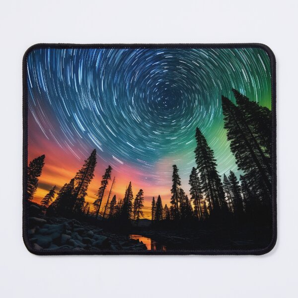 Item preview, Trees and river landscape at night with starry sky - Landscape photography designed and sold by TheArtistOf2022.