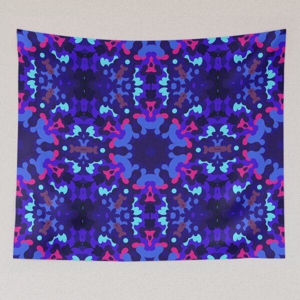Artikelvorschau, Retro Mandala Blau und Rosa entworfen und verkauft von WormholeOrbital.