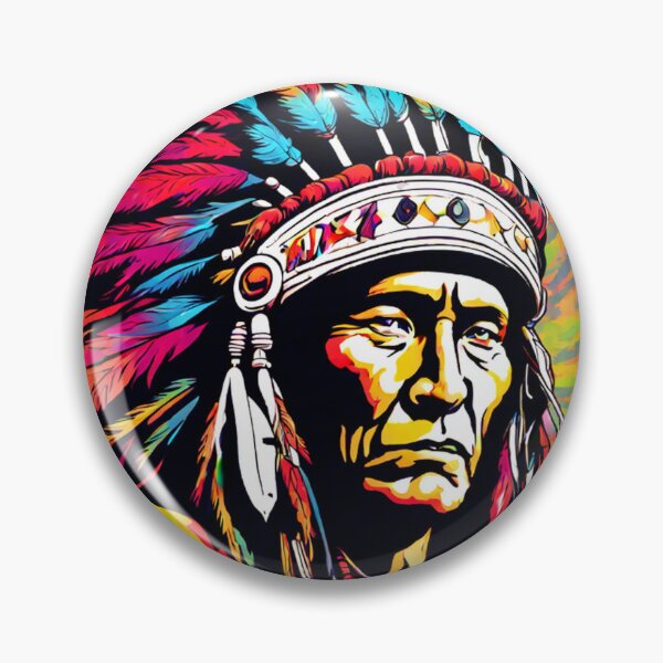 Item preview, Colorful Native American Indian Chief designed and sold by TheDarkWardrobe.