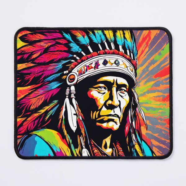 Item preview, Colorful Native American Indian Chief designed and sold by TheDarkWardrobe.