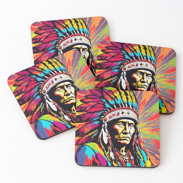 Item preview, Colorful Native American Indian Chief designed and sold by TheDarkWardrobe.