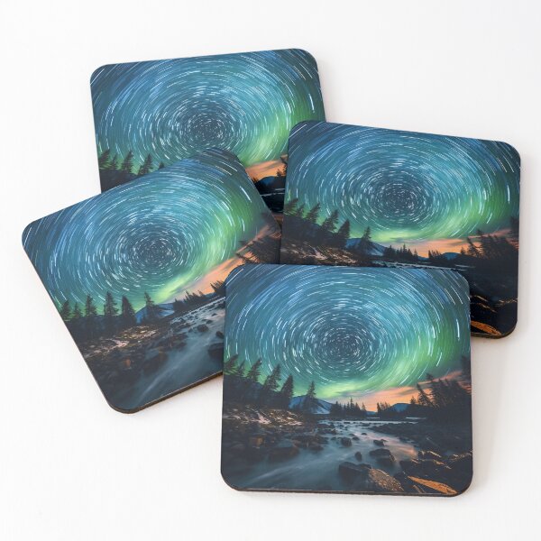 Item preview, Trees and river landscape at night with starry sky - Landscape photography designed and sold by TheArtistOf2022.