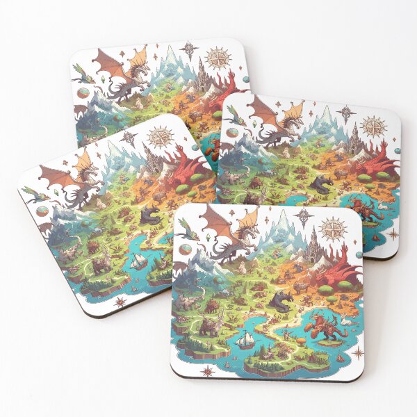 Item preview, Stylized map of a fantasy world designed and sold by LongIslandDesgn.