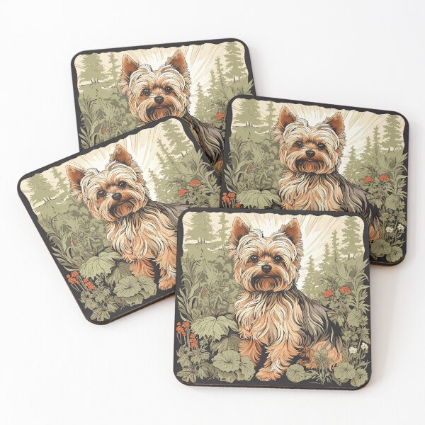 Item preview, cute Yorkshire Terrier Yorkie dog in retro style designed and sold by WallyPink.