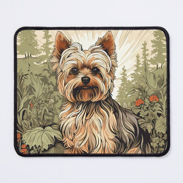 Item preview, cute Yorkshire Terrier Yorkie dog in retro style designed and sold by WallyPink.