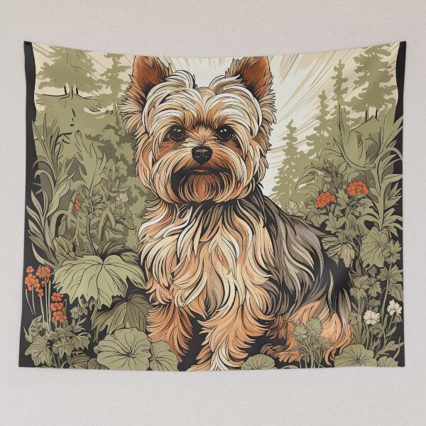 Item preview, cute Yorkshire Terrier Yorkie dog in retro style designed and sold by WallyPink.