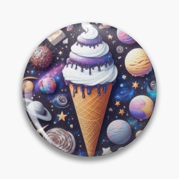 Item preview, Galactic Ice Cream Delight - Circular Design with Cosmic Sweetness designed and sold by ArtfulWeave.