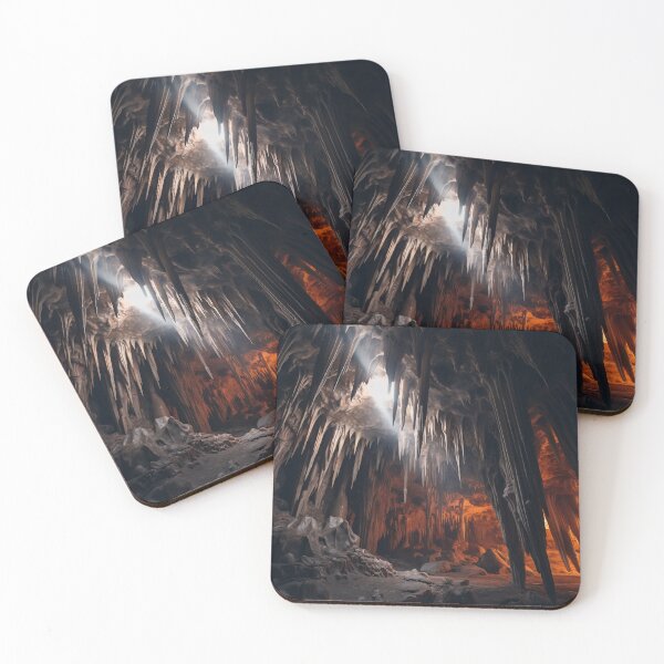 Item preview, Inside a cave with pointy rock formations - Landscape photography designed and sold by TheArtistOf2022.