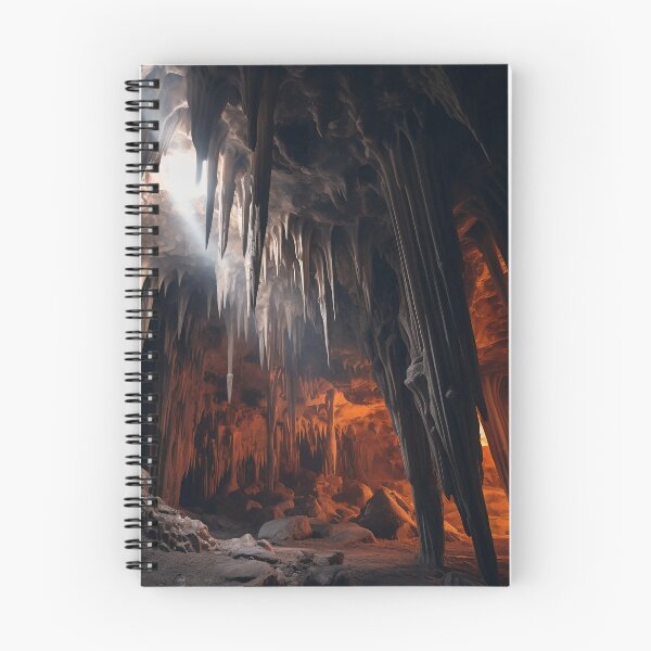 Item preview, Inside a cave with pointy rock formations - Landscape photography designed and sold by TheArtistOf2022.
