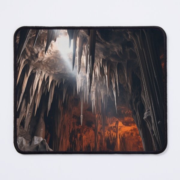 Item preview, Inside a cave with pointy rock formations - Landscape photography designed and sold by TheArtistOf2022.