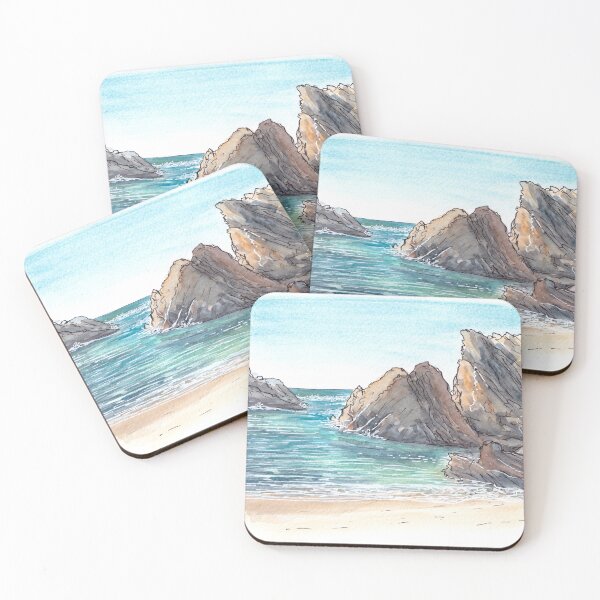 Item preview, Portuguese Beach - Porto Covo Watercolour designed and sold by Tom Napper Design.