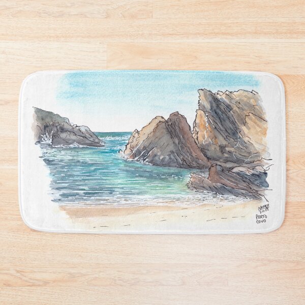 Item preview, Portuguese Beach - Porto Covo Watercolour designed and sold by Tom Napper Design.