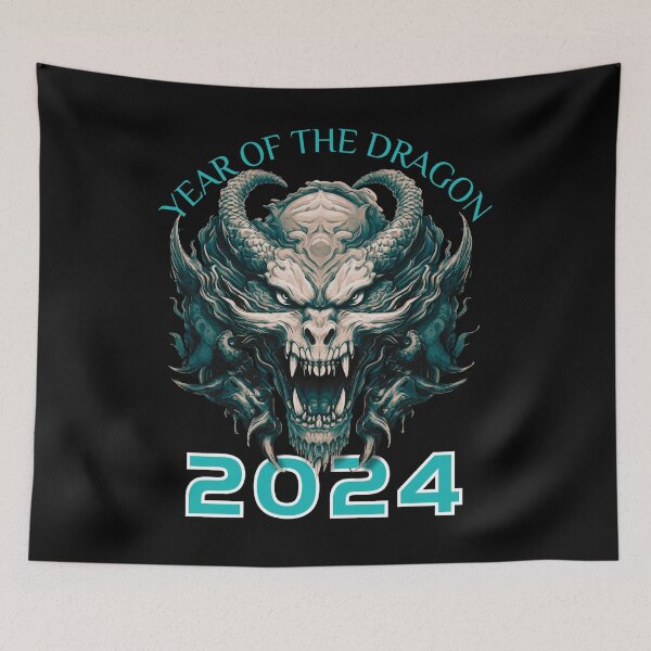 Item preview,  Cold Blue  Dragon -Year of the Dragon- chinese Zodiac Theme-black Background designed and sold by CosmicNook1.