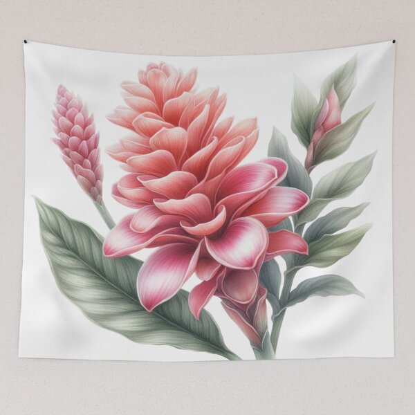 Item preview, Watercolor painting of ginger flower 18 designed and sold by I-HERE.