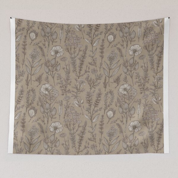 Item preview, Botanic design brown designed and sold by Alessandro Remo Mazzoni Remotextiles.