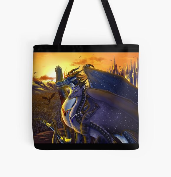 White Sky Dragon Tote Bag by SwinkArt