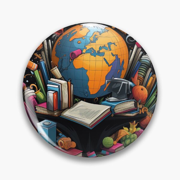 Item preview, colorful globe and studying classes logo designed and sold by artyficial-.