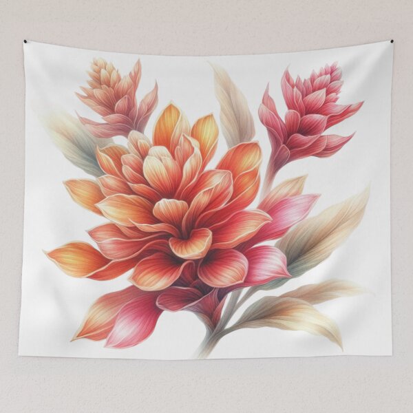 Item preview, Watercolor painting of ginger flower 22 designed and sold by I-HERE.