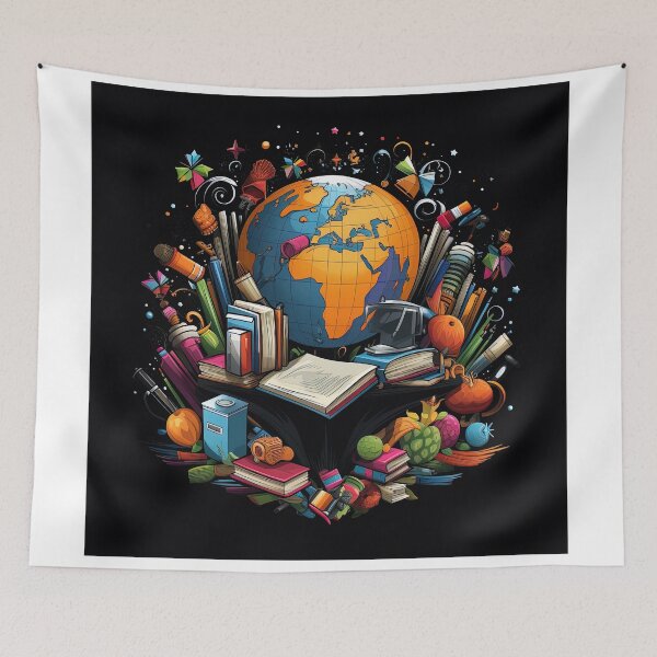 Item preview, colorful globe and studying classes logo designed and sold by artyficial-.