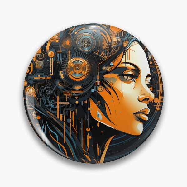 Item preview, cyborg woman technological charm designed and sold by artyficial-.