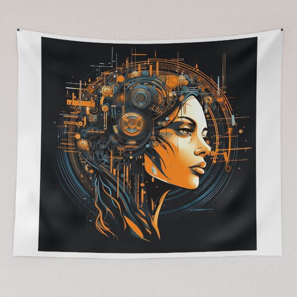 Item preview, cyborg woman technological charm designed and sold by artyficial-.