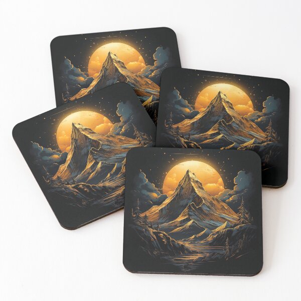Item preview, dark and orange peak of a mountain designed and sold by artyficial-.