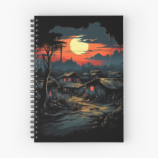 Item preview, dark village at dusk designed and sold by artyficial-.