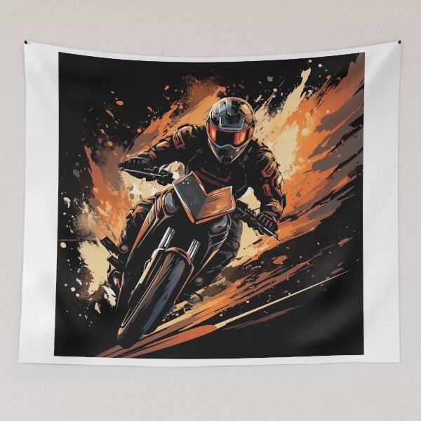 Item preview, motorbike speeding in orange color designed and sold by artyficial-.