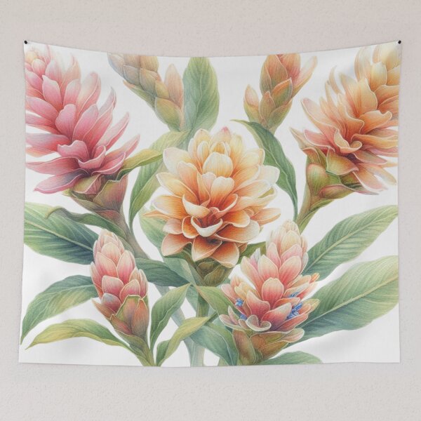 Item preview, Watercolor painting of ginger flower 23 designed and sold by I-HERE.
