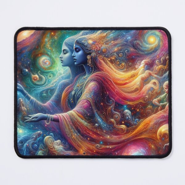 Item preview, Galaxy with vibrant colors and cosmic elements with mystical beings designed and sold by liakook15.