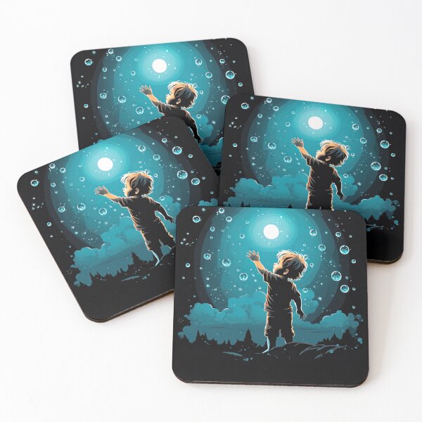 Item preview, young kid trying to catch bubbles in the air designed and sold by artyficial-.