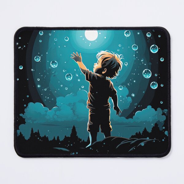 Item preview, young kid trying to catch bubbles in the air designed and sold by artyficial-.