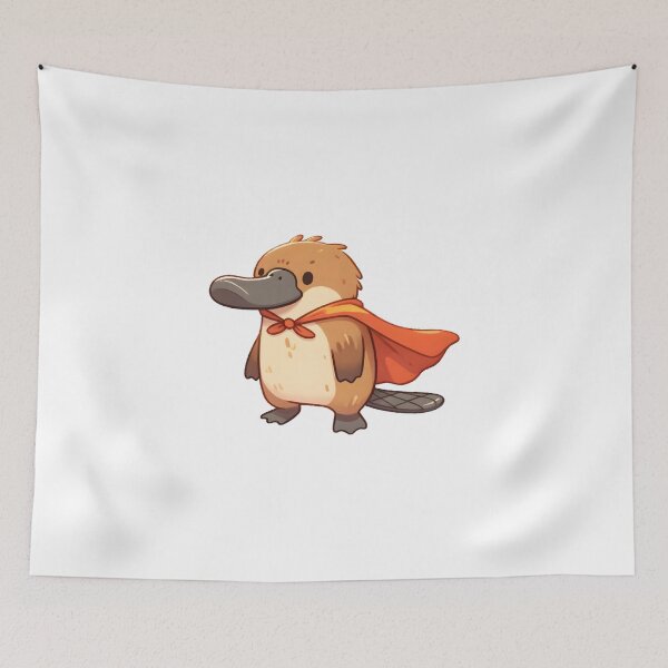 Item preview, Platypus Hero with a Charming Red Cape designed and sold by UmbrellaStudio1.