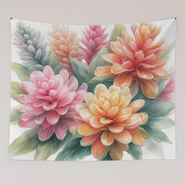 Item preview, Watercolor painting of ginger flower 24 designed and sold by I-HERE.