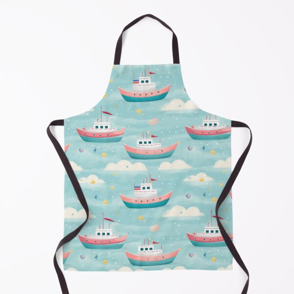 Item preview, Pastel boat in seamless pattern on clear sky. designed and sold by Whiteblueshop.