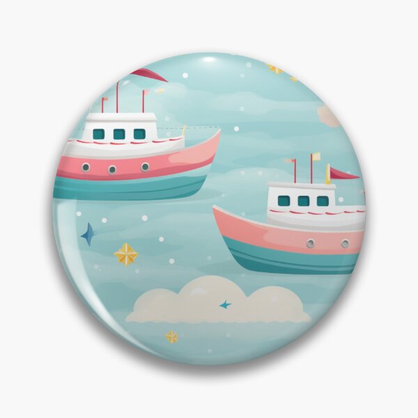 Item preview, Pastel boat in seamless pattern on clear sky. designed and sold by Whiteblueshop.