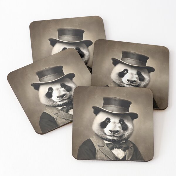 Item preview, Victorian Panda Portrait Artistic Gift Fashion Serious Style  designed and sold by popanato.