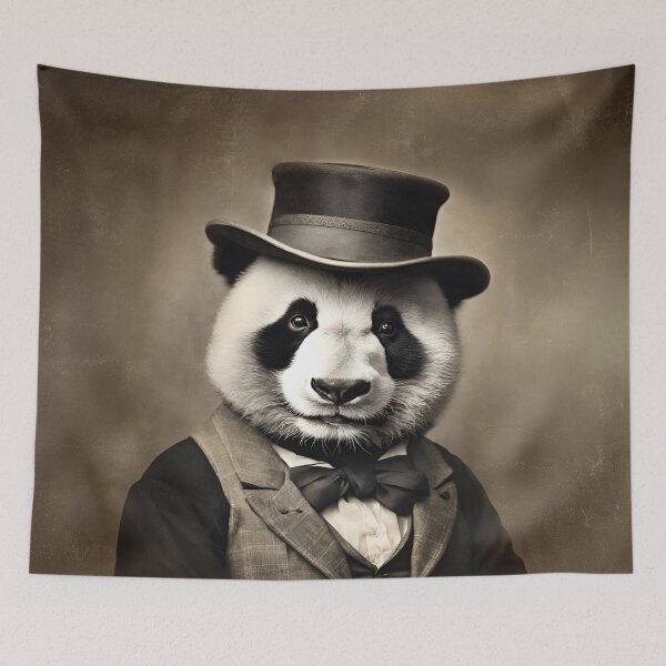 Item preview, Victorian Panda Portrait Artistic Gift Fashion Serious Style  designed and sold by popanato.