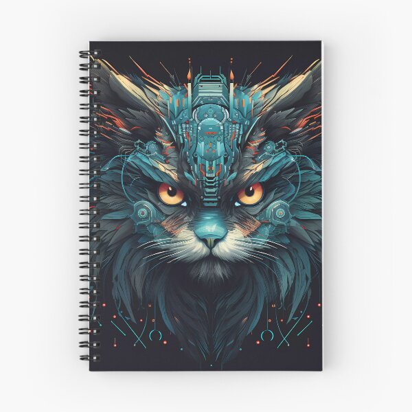 Item preview, “Zoomorphic Fusion: Cybernetic Cat & Owl” designed and sold by Art-Vortex-fr.