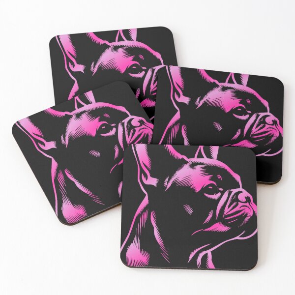 Item preview, French bulldog drawing head pink designed and sold by Highkeys.