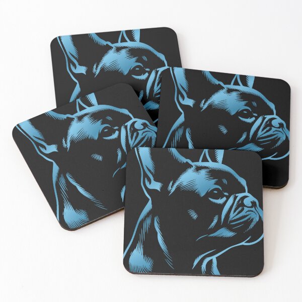 Item preview, French bulldog drawing head blue designed and sold by Highkeys.