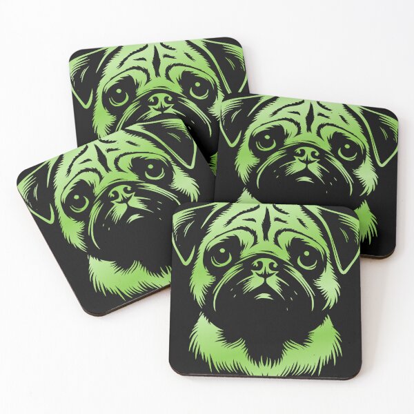 Item preview,  Pug drawing head green designed and sold by Highkeys.