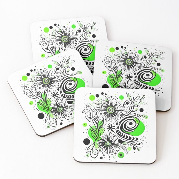 Item preview, Green Flowers Leaves Abstract  designed and sold by Oleg777999.