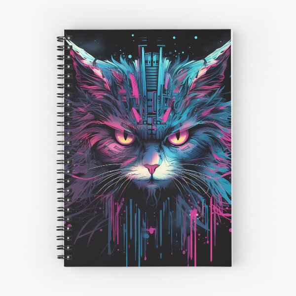 Item preview, “Zoomorphic Fusion: Cybernetic Cat & Owl” designed and sold by Art-Vortex-fr.
