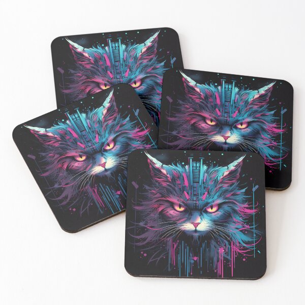 Item preview, “Zoomorphic Fusion: Cybernetic Cat & Owl” designed and sold by Art-Vortex-fr.