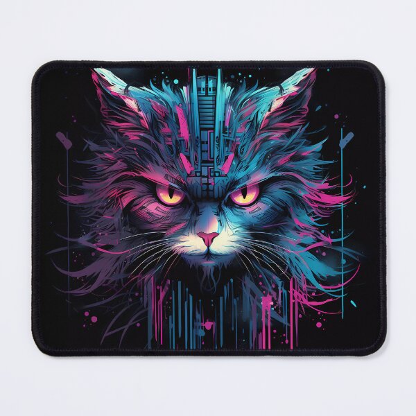 Item preview, “Zoomorphic Fusion: Cybernetic Cat & Owl” designed and sold by Art-Vortex-fr.