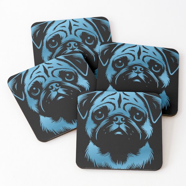 Item preview, Pug drawing head blue designed and sold by Highkeys.