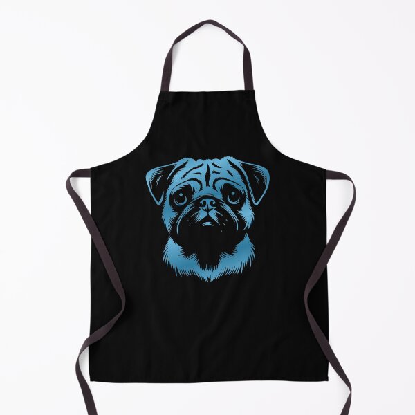 Artikelvorschau, Mops Zeichnung Kopf blau entworfen und verkauft von Highkeys.