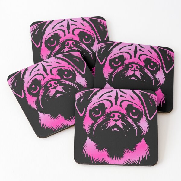 Item preview, Pug drawing head pink designed and sold by Highkeys.